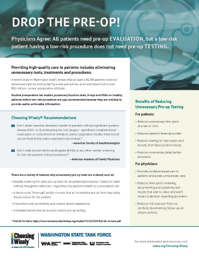 Choosing Wisely Drop the Pre-op! Info Sheet