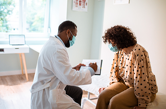 Doctor examining patient