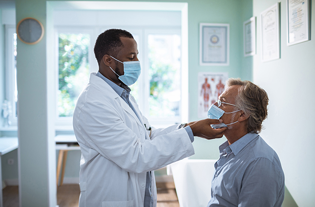 physician treating a patient