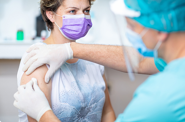 Patient receiving vaccine