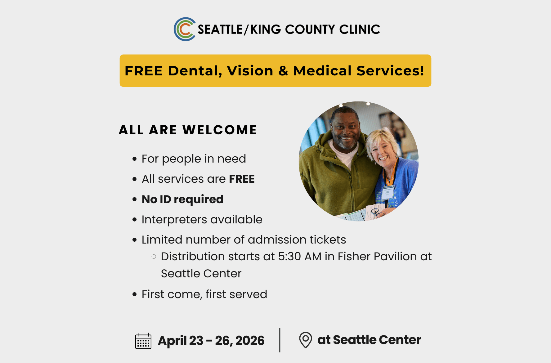 2026 Seattle-King County Free Clinic infographic