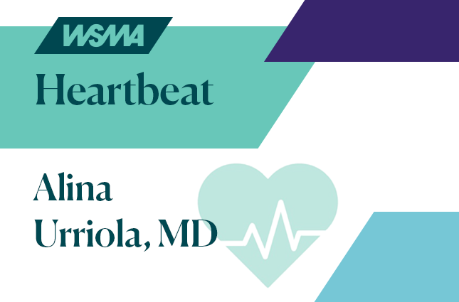 WSMA Reports Heartbeat logo featuring  Alina Urriola, MD, MPH