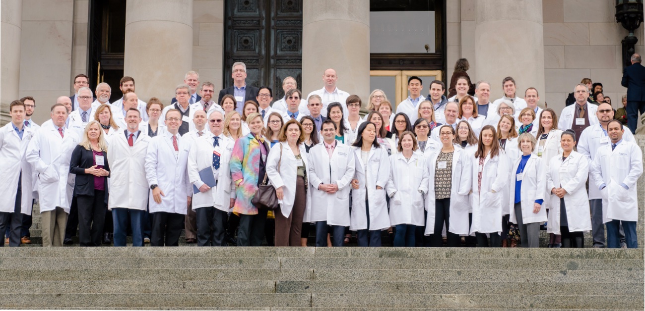 physicians standing on steps of capitol