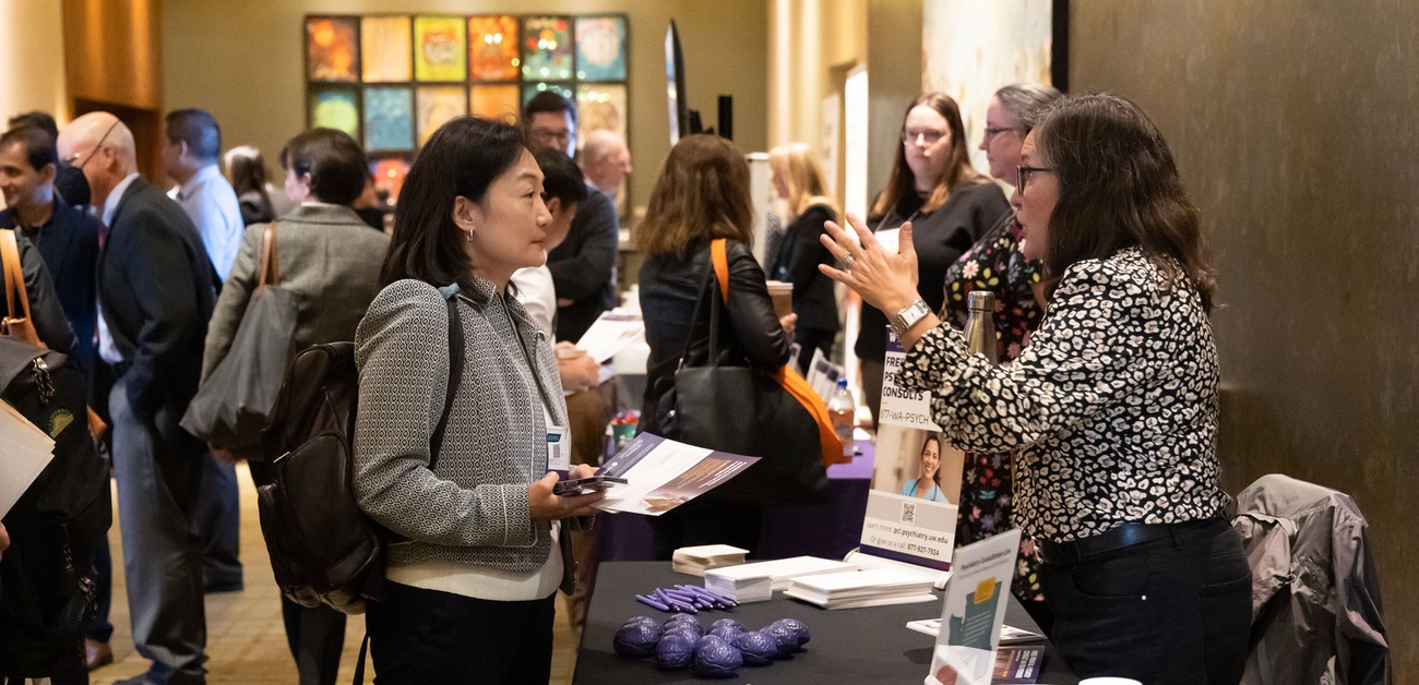 exhibitor and attendee at a conference