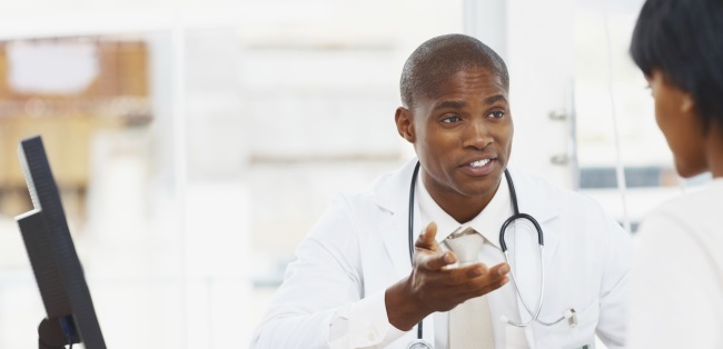 physician talking to colleague