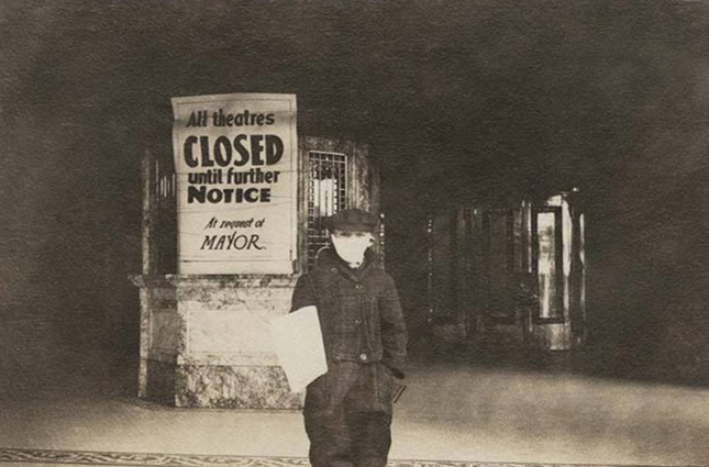 newsboy during the influenza pandemic of 1918