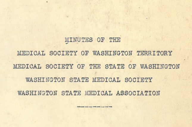 front cover of vintage set of meeting minutes for WSMA