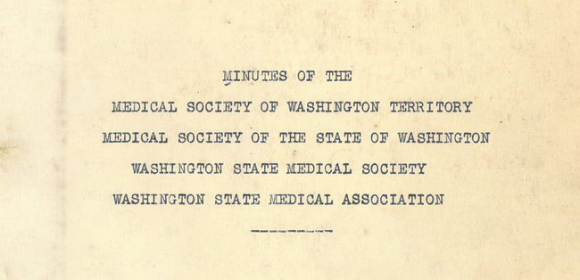 front cover of vintage set of meeting minutes for WSMA