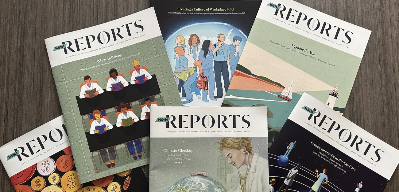 WSMA Reports issues fanned out on a table