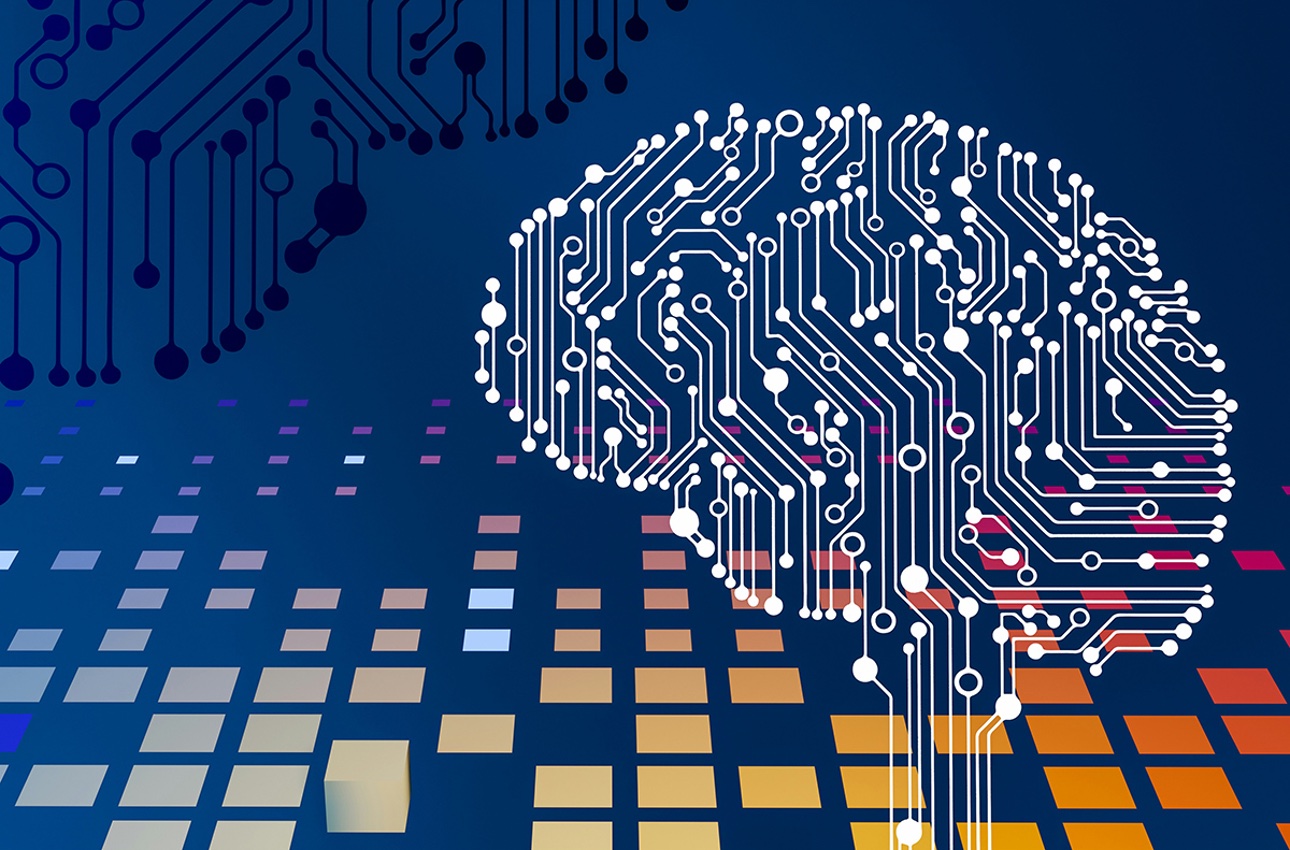 illustration of brain made out of ciruits