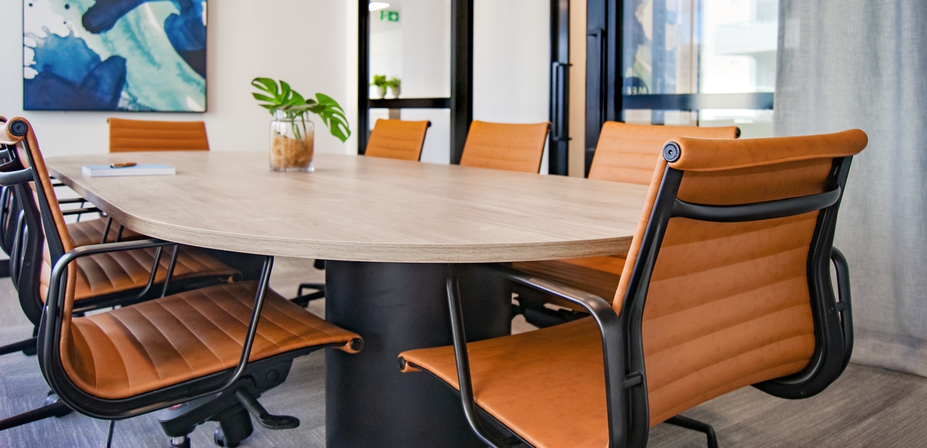 conference room table and chairs