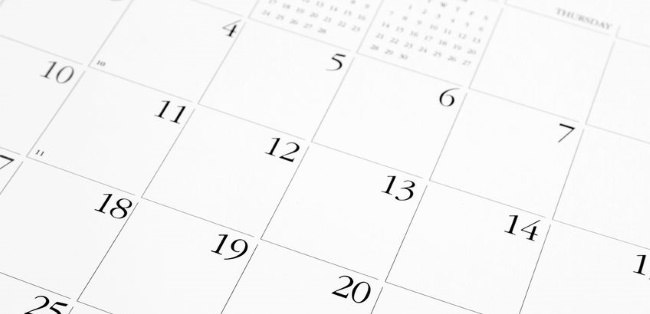 close-up image of wall calendar