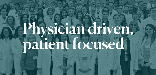 Physician driven, patient focused banner