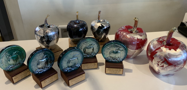 WSMA Apple Awards trophies