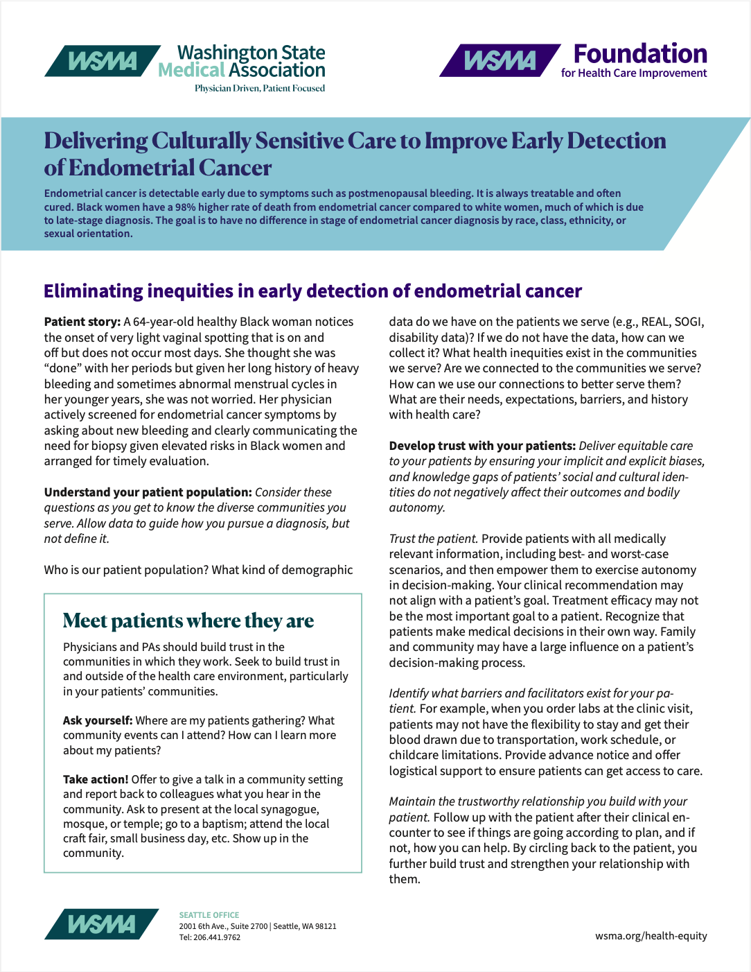 Delivering Culturally Sensitive Care to Improve Early Detection of Endometrial Cancer