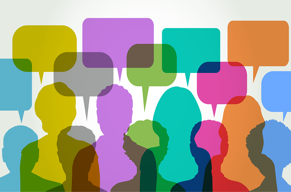 multicolor word bubbles illustration